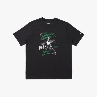 디아도라 [공식스토어] 빈티지 그래픽 코튼폴리 반팔 티셔츠 BLACK (D5121LRS12BLK)
