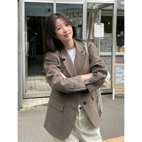 [3차 리오더] 소이 울 싱글 자켓_브라운 헤링본 / SOY WOOL SINGLE JACKET_BROWN HERRINGBONE