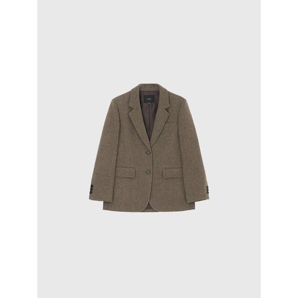 소이 울 싱글 자켓_브라운 헤링본 / SOY WOOL SINGLE JACKET_BROWN HERRINGBONE