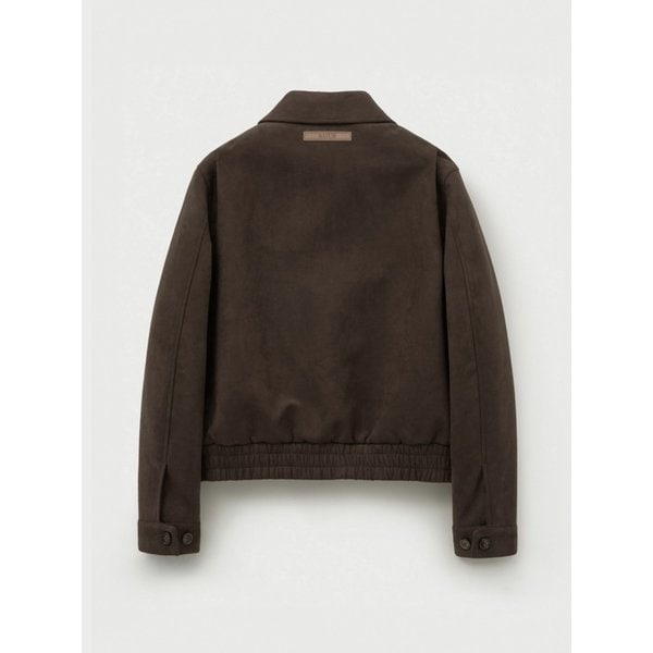 (W) 테오 폭스 스웨이드 숏 자켓_다크 브라운
