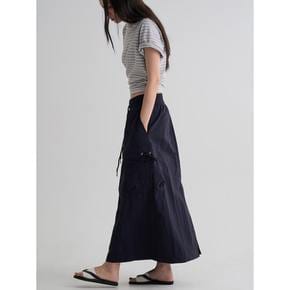 저지 배색 카고 스커트  블랙 356827SM55