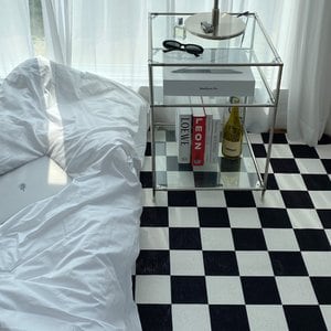 한스갤러리 체커보드 러그 거실 패드 카페트_100x150cm