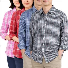2장세트 남자 여자 캐주얼 체크셔츠 남방 작업복 농사 일복