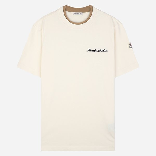 [시흥점] [몽클레어]6S 8C00015 89AYY 060 남성 자수 로고 반팔 티셔츠 화이트