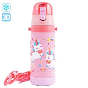 유니콘 3D 원터치 스테인레스 보틀 480ml 물병 보온병