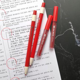 아트박스 아트박스/갓샵 빨간 채점 펜 색연필 채점용 샤프식 채점펜 스코어펜