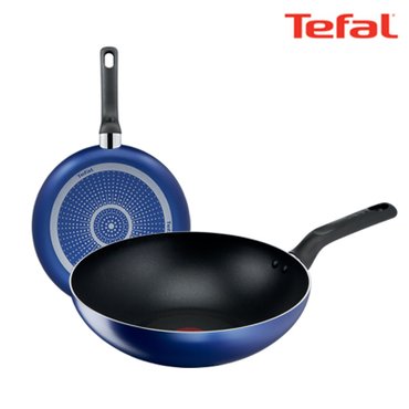  [BIZ][TeFal] 테팔 팬&냄비 PTFE 미드나잇 블루 2종세트 (프라이팬 24cm + 볶음팬 28cm)