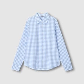 여 포플린 체크 셔츠 J116203539052