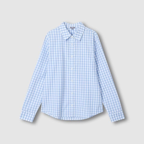 여 포플린 체크 셔츠 J116203539052