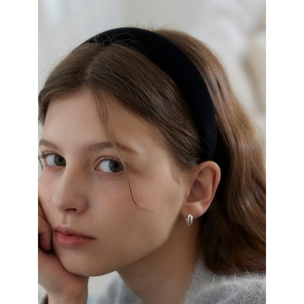 [스왈진주귀걸이 증정]Velvet plain hairband