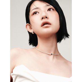 SILVER925 STONE CHAIN 목걸이 [BLACK]