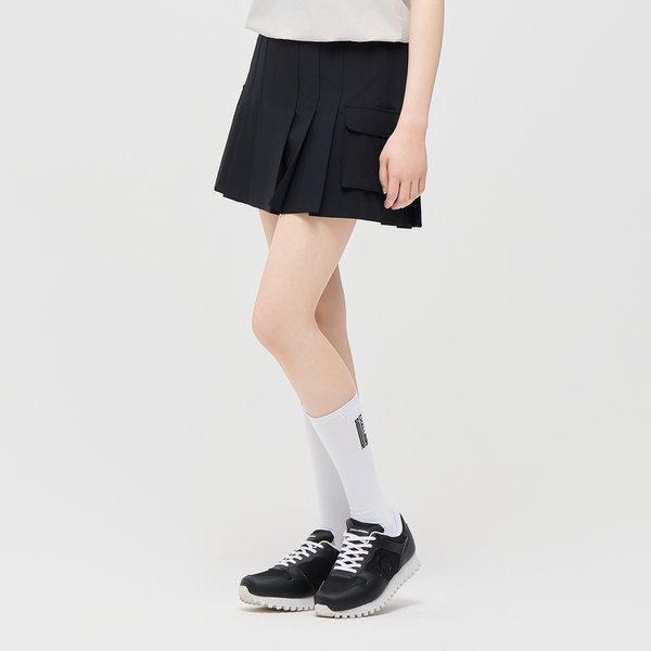 [부산점] 여성 에센셜 폴리스판 카고포켓 플리츠 큐롯 블랙