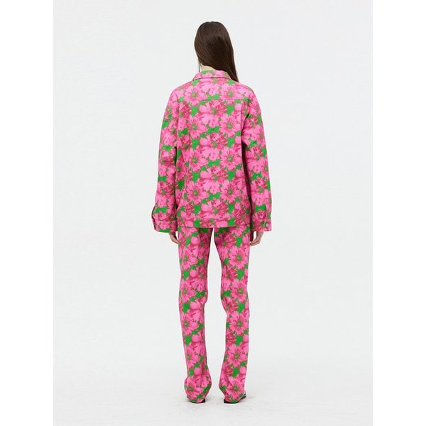 flower denim pants