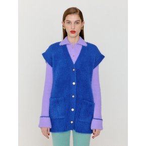 VIVI Oversized Knit Vest - Blue