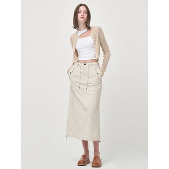 에트몽 String Long Cargo Skirt, Cream