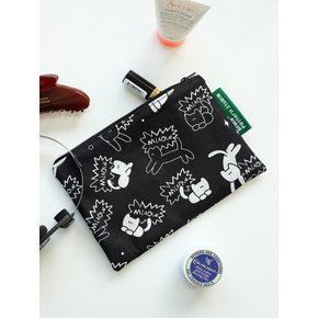 [BFMA P.STUDIO] MIAOW CAT PATTERN ZIPPER POUCH_M