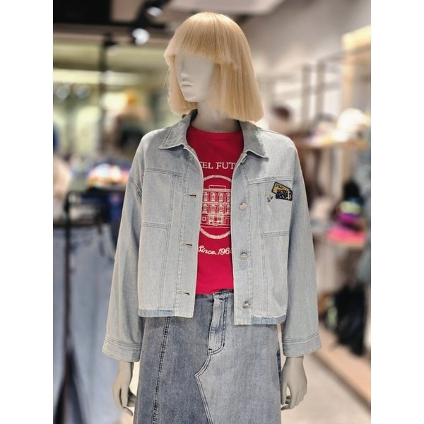 [파주점] 밑단 워싱 데님 블라우스 BABL03511-BL