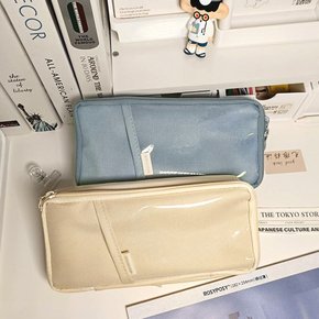 캔버스 파우치 필통 초등 중학생 대용량 지퍼 투명 천필통 ODM-PENCASE10