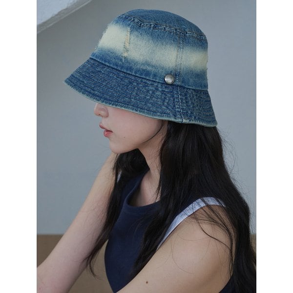 Vintage Bleaching Denim Bucket Hat (2 Colors)