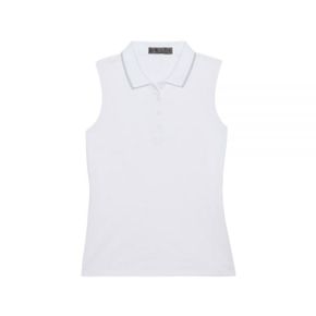 GFORE 지포어 PLEATED COLLAR SLEEVELESS POLO (G4LC0K804-SNO) (여성 플리츠 칼라 슬리브리스