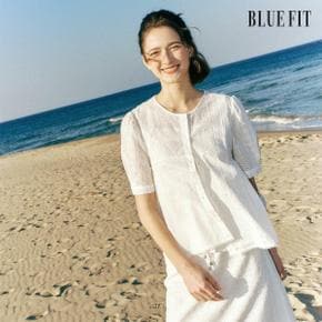 [론칭가 79,000원→2만원↓] 블루핏 25SS 아일렛 아사 블라우스 세트