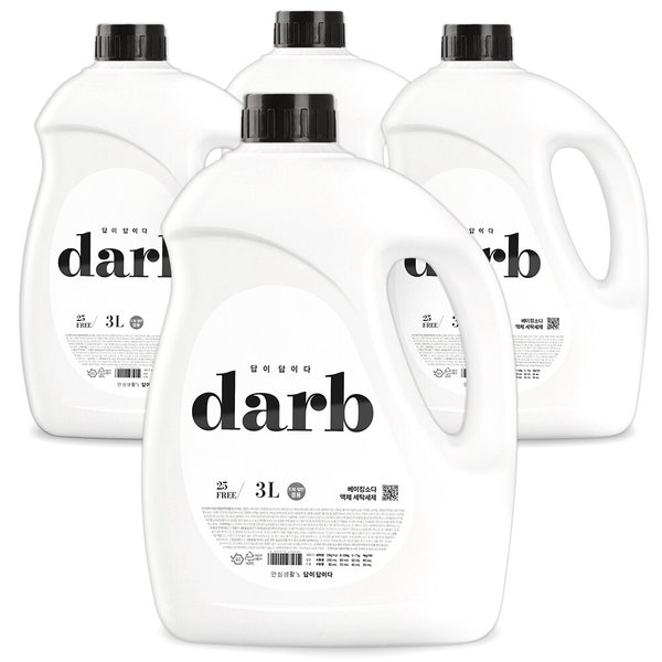 베이킹소다 액체 세탁세제 일반드럼 겸용 3L 4개