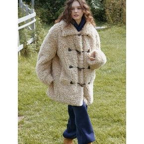 Shearling Duffle Half Coat (L/Beige)