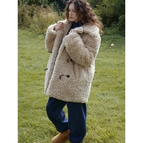 Shearling Duffle Half Coat (L/Beige)