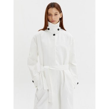 HAVELESS COTTON-CANVAS TRENCH COAT WHITE