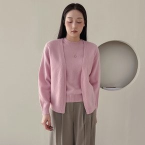 제이 메리노울 함유 울100 브이넥 숄 니트 가디건_P416977034