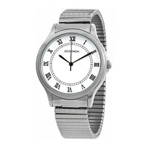 4206425 Sekonda Quartz White Dial Stainless Steel Expansion Ladies Watch