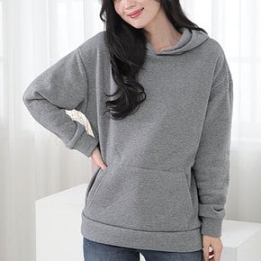 여성 드롭숄더 기모 후드티 3칼라 베이직후드티 데일리 후디 아우터 티셔츠