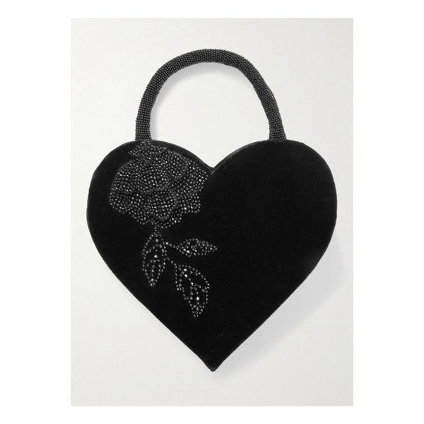 클리오 페피아트 나이트셰이드 비즈 장식 벨벳 토트 블랙 1647597351420568