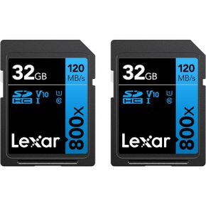 영국 렉사 sd카드 Lexar HighPerformance 800x 32GB 2Pack SDXC UHSI Memory Cards C10 U1 V10 F