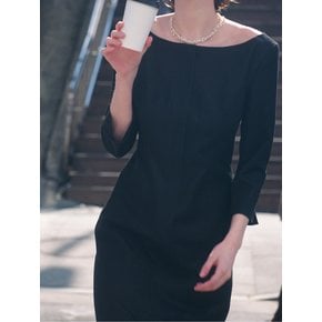 Trophy Boat-Neck Dress long(3color)