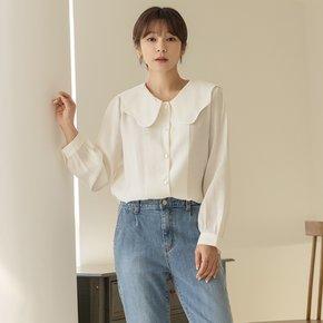 [66-110] 엔디 물결 카라 셔링 블라우스