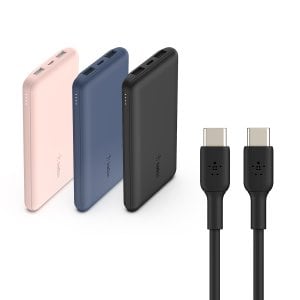 벨킨 10000mAh 3포트 15W 고속 충전 보조배터리 + C to C타입 고속 충전 케이블 1미터