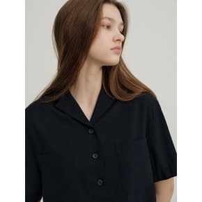 OPEN COLLAR DETAIL SH (D/NAVY)