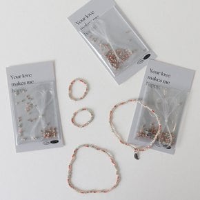 로즈 썸머 비즈 반지 팔찌 만들기 DIY 세트 키트 재료