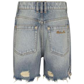 24SS 발망 숏팬츠 CF1MA120DE04 6FF BLEU JEAN BLUE