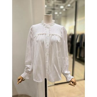 플라스틱아일랜드 [부산점] 핀턱 레이스 넥프릴 블라우스(PR4WB581)