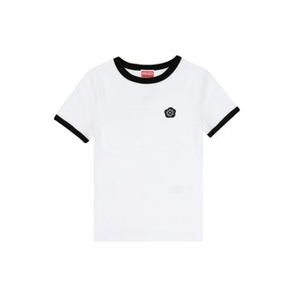 겐조 FF52TS1564SJ 01 보케 플라워 콘트라스트 링거 여성 반팔티