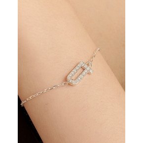 [Ib317]Shiny Signature Silver Bracelet