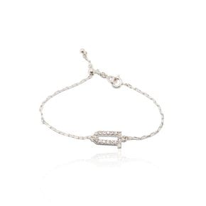 [Ib317]Shiny Signature Silver Bracelet