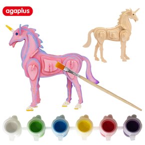 색칠하는 3D우든퍼즐 Unicorn/페인팅/유니콘