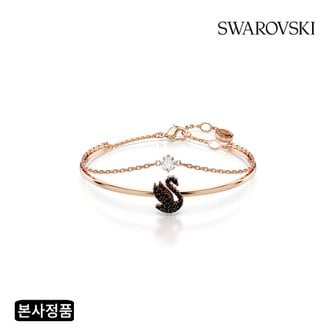 스와로브스키 [본사정품/쇼핑백증정] Iconic Swan 블랙 뱅글 팔찌 5688248_5678048