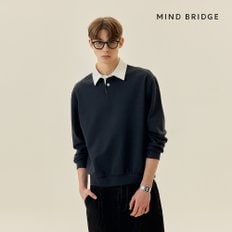 마인드브릿지 [MID-SALE] 배색 카라 오버핏 맨투맨_2colors
