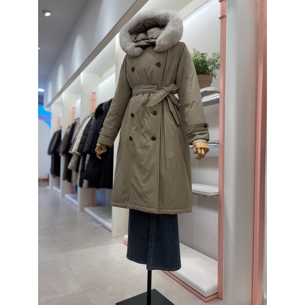 [여주점] 여성 폭스 퍼 트렌치 롱 구스다운 패딩 코트(ITPCYPD310)