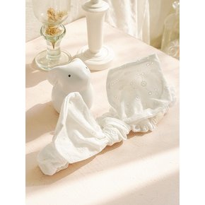 뽀야니한 데이지 꽃이랑  - 아기 화이트 버니밴드