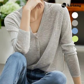 헤일리 골지 V넥 니트 가디건_P358506541